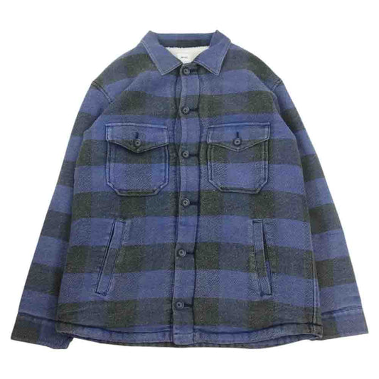 Ron Herman ロンハーマン 3020400365 Boa Buffalo Check Shirt Jacket ボア バッファロー チェック シャツ ジャケット ブラック系 ネイビー系 M【中古】