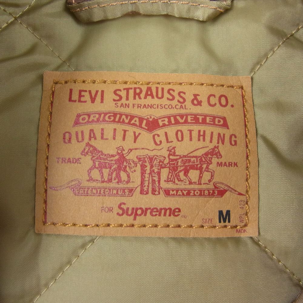 Supreme シュプリーム 19AW × Levi's リーバイス Nylon Trucker Jacket ナイロン トラッカー ジャケット デザートカモ ベージュ系 M【美品】【中古】