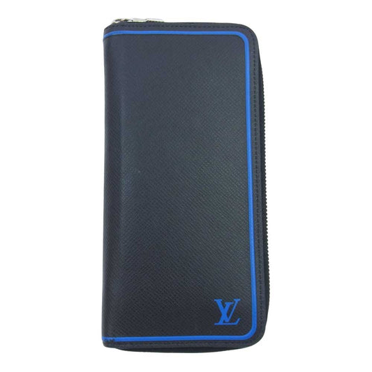 LOUIS VUITTON ルイ・ヴィトン M30070 イニシャル入り ジッピー ウォレット ヴェルティカル ブラック系 ブルー系【中古】