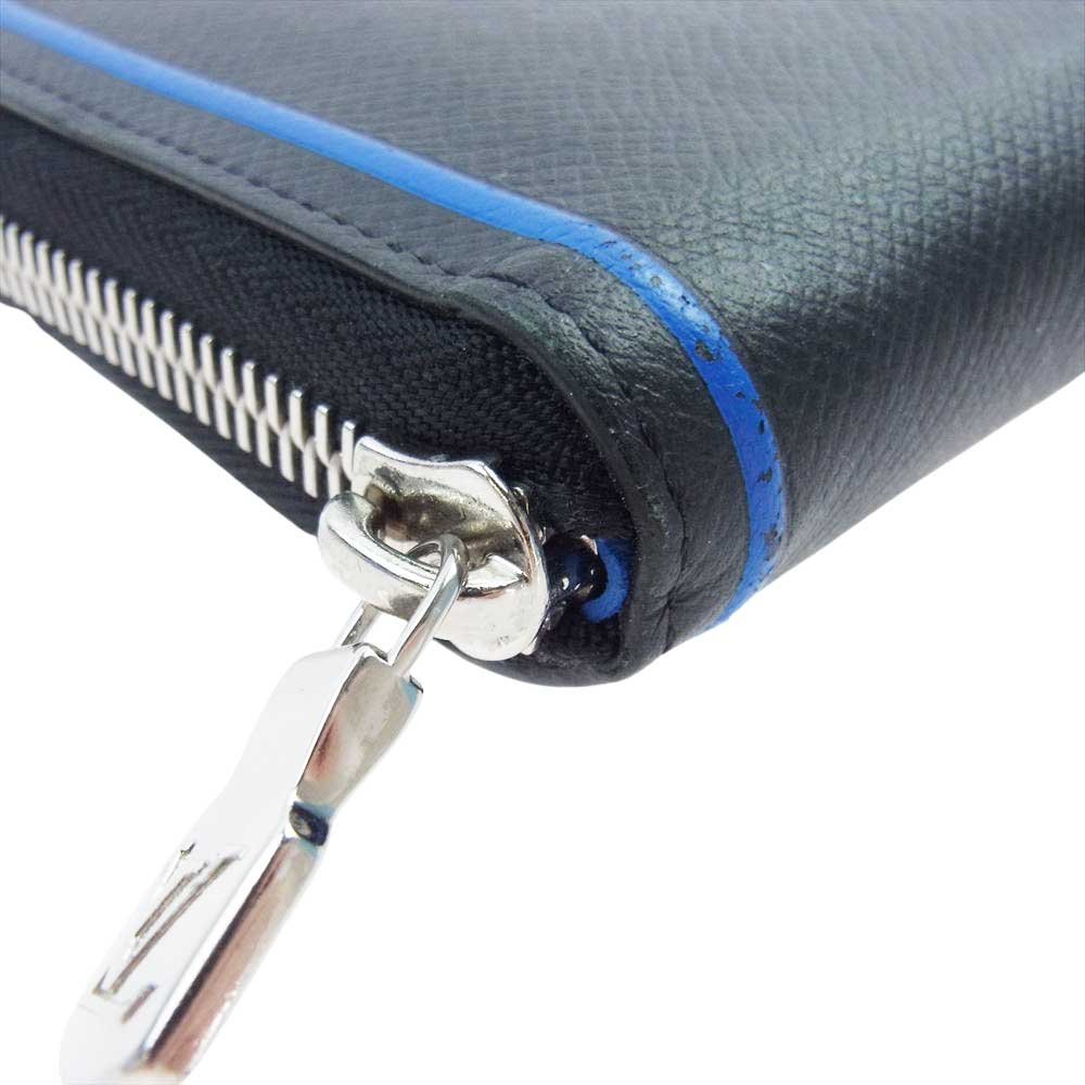 LOUIS VUITTON ルイ・ヴィトン M30070 イニシャル入り ジッピー ウォレット ヴェルティカル ブラック系 ブルー系【中古】