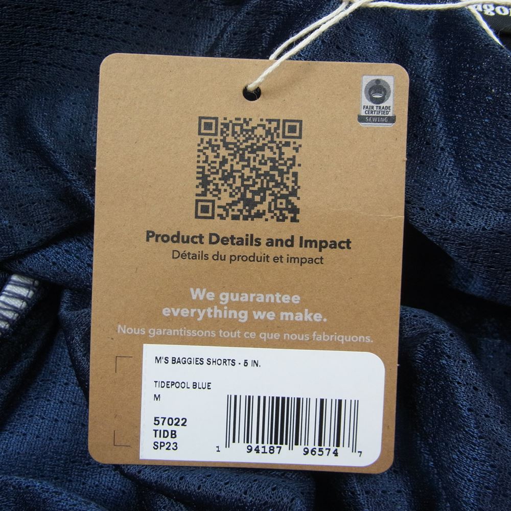 patagonia パタゴニア 23SS 57022 BAGGIES SHORTS 5 IN バギーズ ショーツ 5インチ ショーツ ハーフ パンツ ネイビー系 M【新古品】【未使用】【中古】