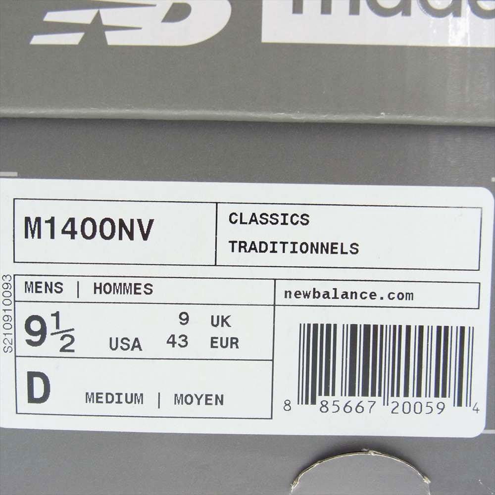 NEW BALANCE ニューバランス M1400NV スエード スニーカー ネイビー系 27.5cm【中古】