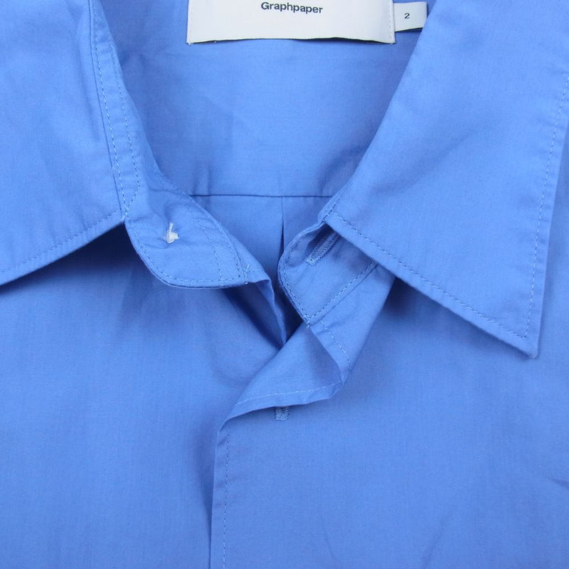 GRAPHPAPER グラフペーパー 23SS GM231-50079B Broad Regular Collar Shirt ブロード レギュラー カラー 長袖 シャツ ブルー系 2【美品】【中古】