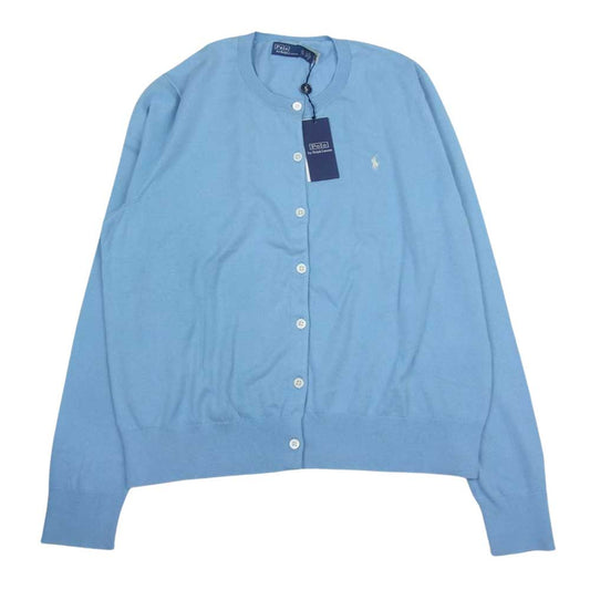 POLO RALPH LAUREN ポロ・ラルフローレン コットン ブレンド カーディガン ブルー系 XL【極上美品】【中古】