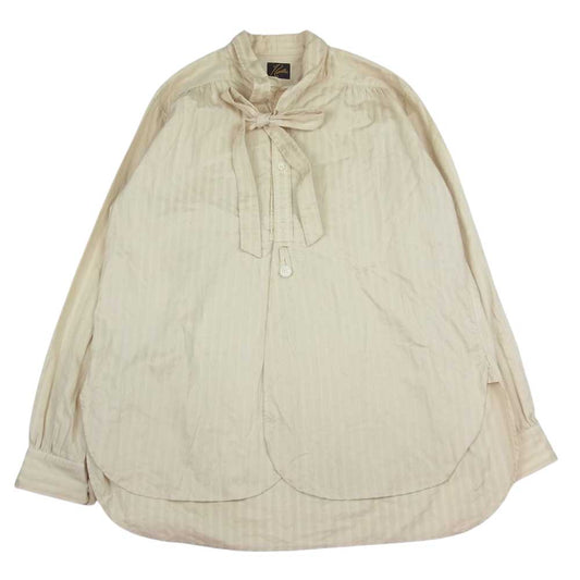 Needles ニードルス HM207 MEN Ascot Collar EDW Shirt オーバーサイズ ボウタイ 長袖 シャツ ブラウス ベージュ系 M【中古】