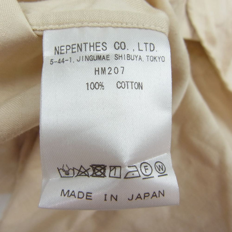 Needles ニードルス HM207 MEN Ascot Collar EDW Shirt オーバーサイズ ボウタイ 長袖 シャツ ブラウス ベージュ系 M【中古】