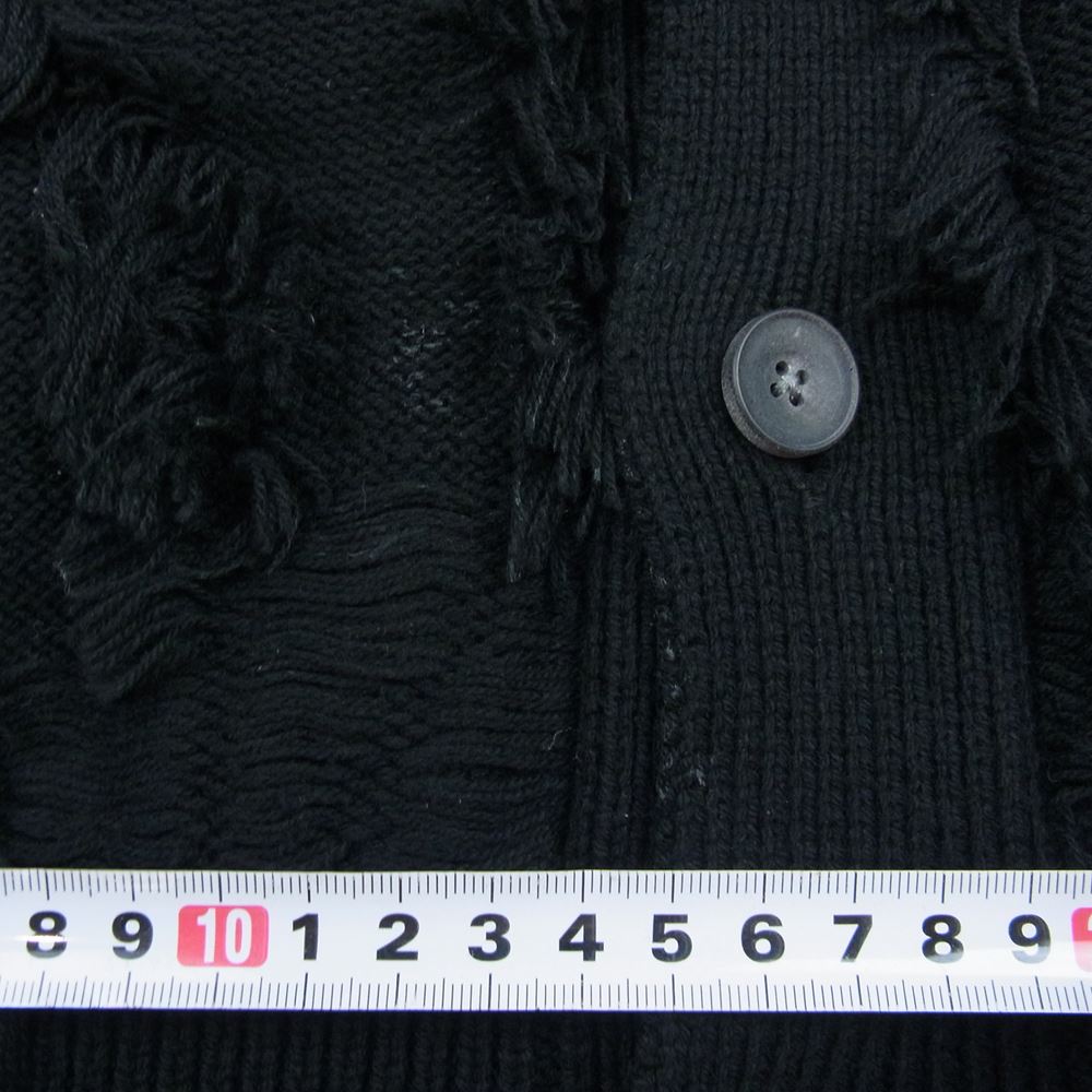 メゾンスペシャル 22AW 11221361321 コットン×アクリル プライムオーバー フリンジ ジャガード  Vネック カーディガン ブラック系 01【中古】