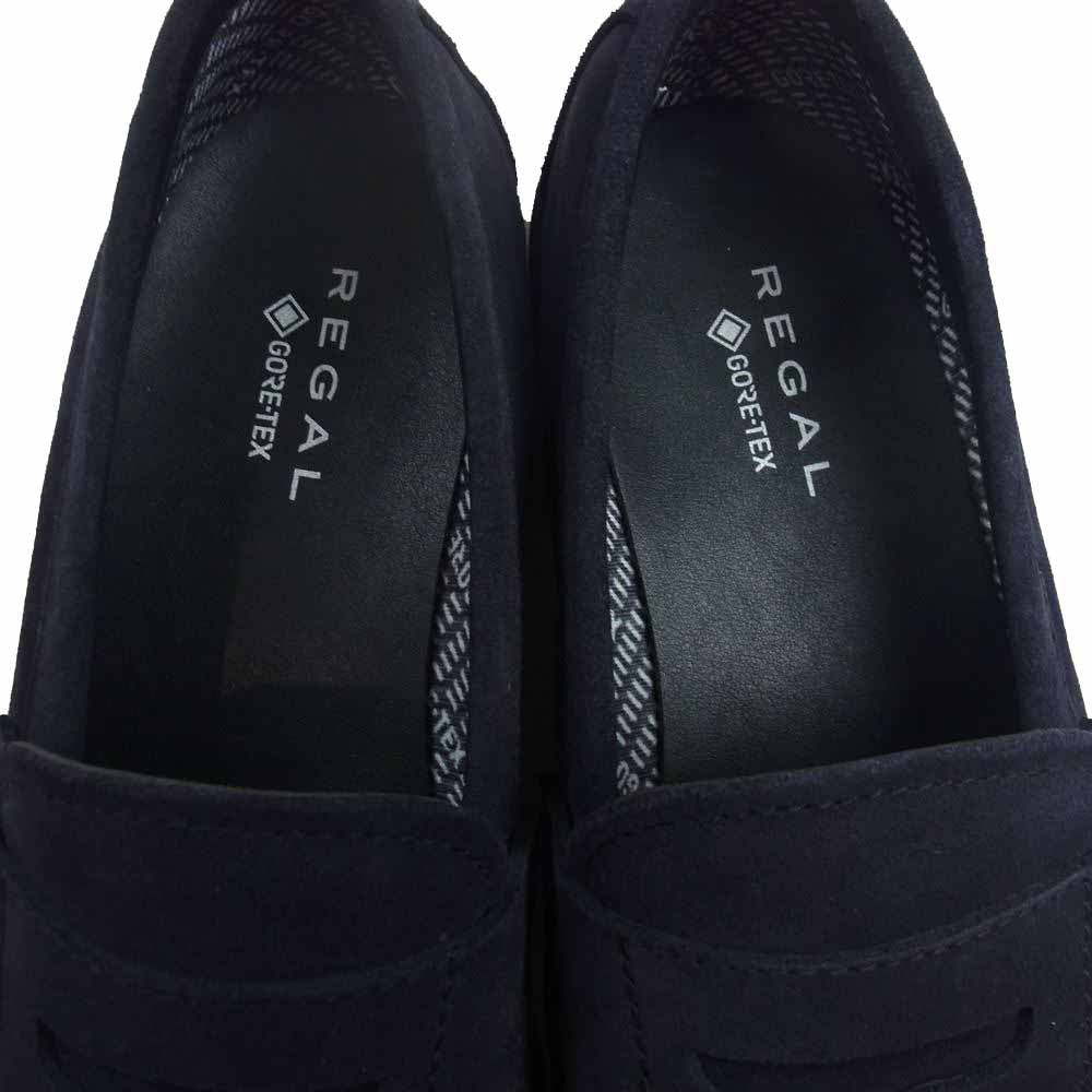 REGAL リーガル MC23A 53DL GORE TEX ゴアテックス スウェード スエード コイン ローファー タンクローファー ネイビー系 24.5cm【極上美品】【中古】