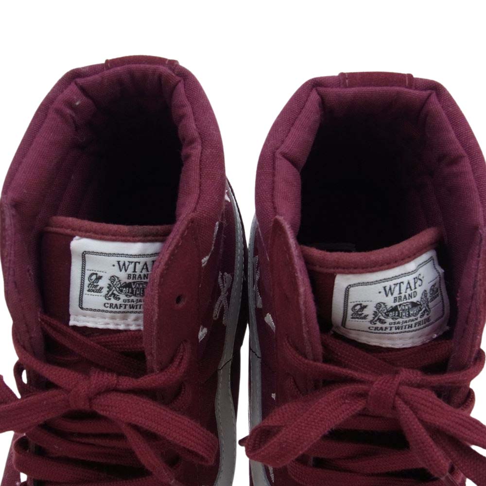 WTAPS ダブルタップス VN-OPW75Z6 × VANS バンズ SK8-Hi OG S スケート ハイ オージー スニーカー ワインレッド系 28cm【極上美品】【中古】