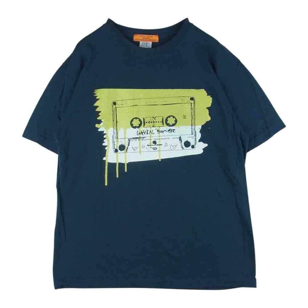 GAVIAL ガヴィル GVL-GG-46 S/S TEE CASSETTE 半袖 Tシャツ コットン 中国製 ネイビー系 L【中古】