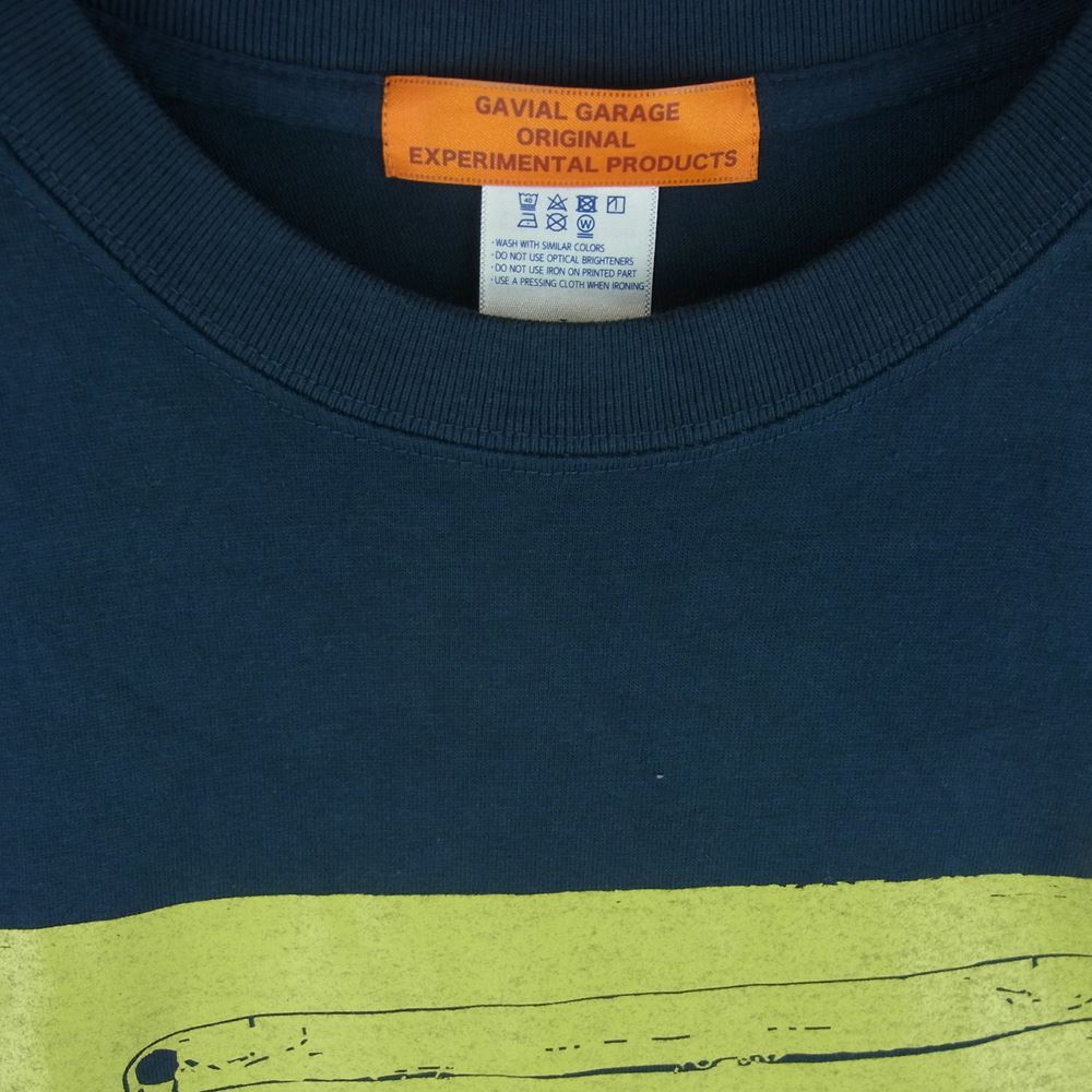 GAVIAL ガヴィル GVL-GG-46 S/S TEE CASSETTE 半袖 Tシャツ コットン 中国製 ネイビー系 L【中古】