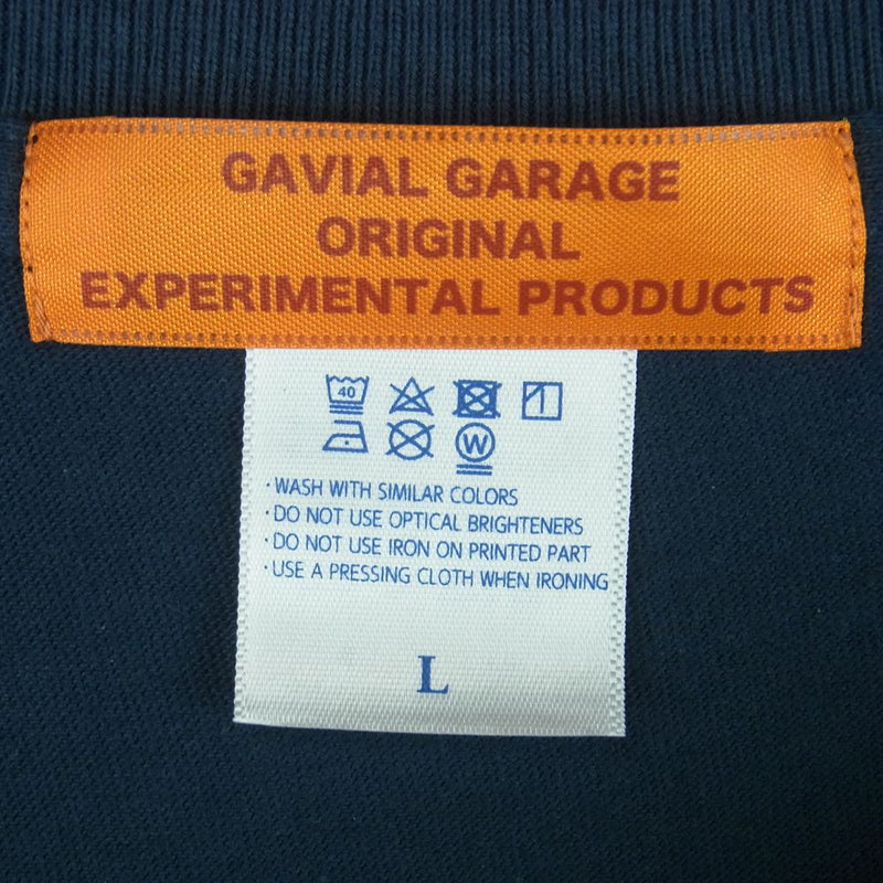GAVIAL ガヴィル GVL-GG-46 S/S TEE CASSETTE 半袖 Tシャツ コットン 中国製 ネイビー系 L【中古】