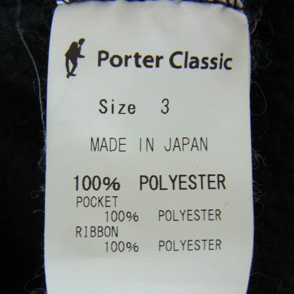 PORTER CLASSIC ポータークラシック 21AW FLEECE SHIRT JACKET フリース シャツ ジャケット ブラック系 3【中古】