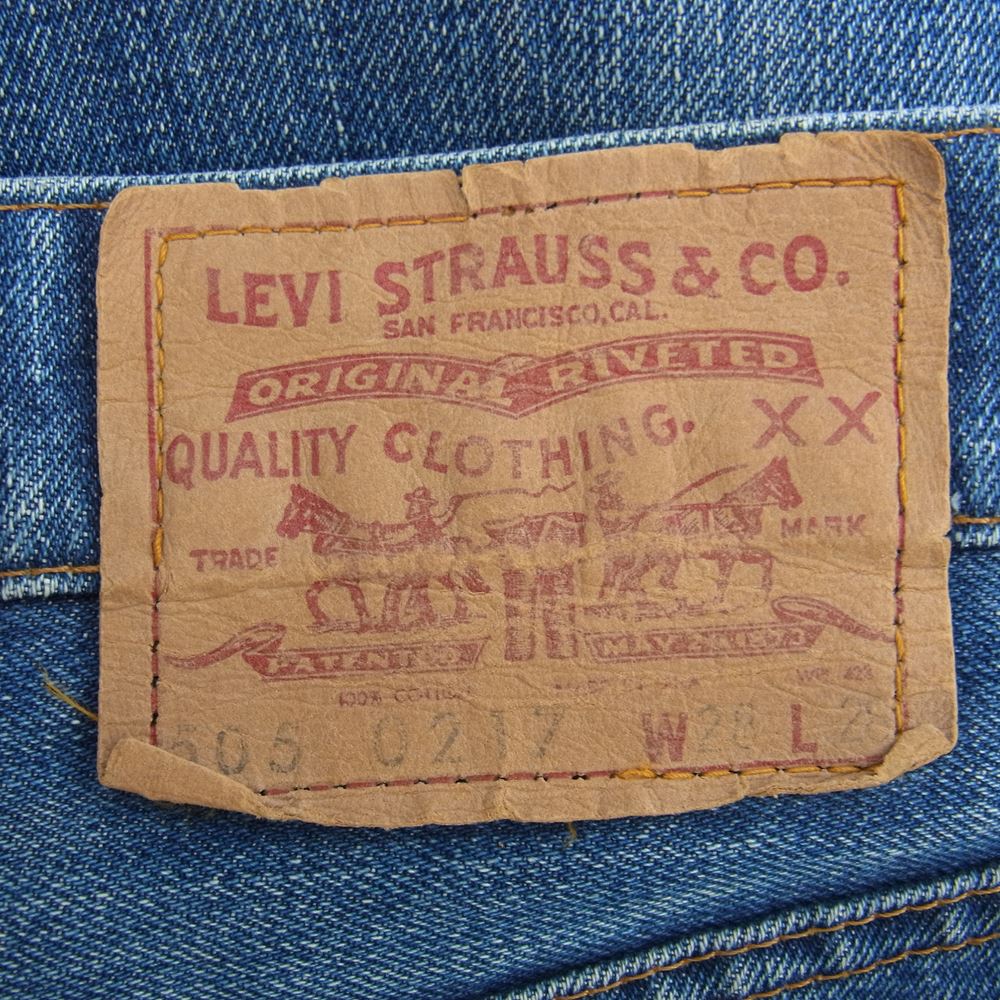 Levi's リーバイス 505 0217 ボタン裏5 BIGE 片面タブ 42TALON ジップ インディゴブルー系 W28L28【中古】