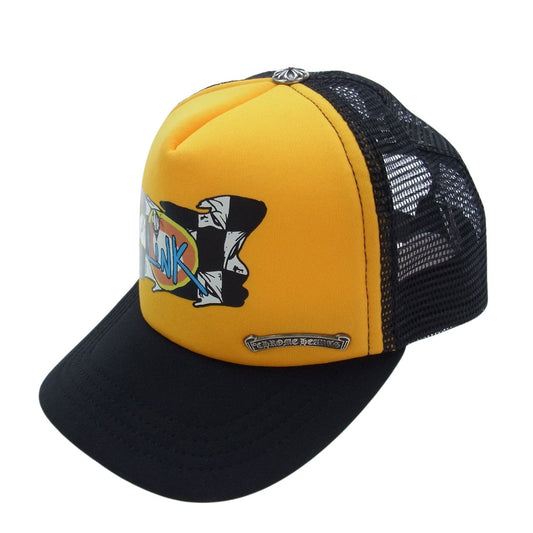 CHROME HEARTS クロムハーツ（原本無） × MATTY BOY Sex Records Link Trucker Hat マッティボーイ セックスレコード リンク トラッカーハット メッシュ キャップ 帽子 クロスボール ブラック系 オレンジ系 ONE SIZE 53-60【中古】