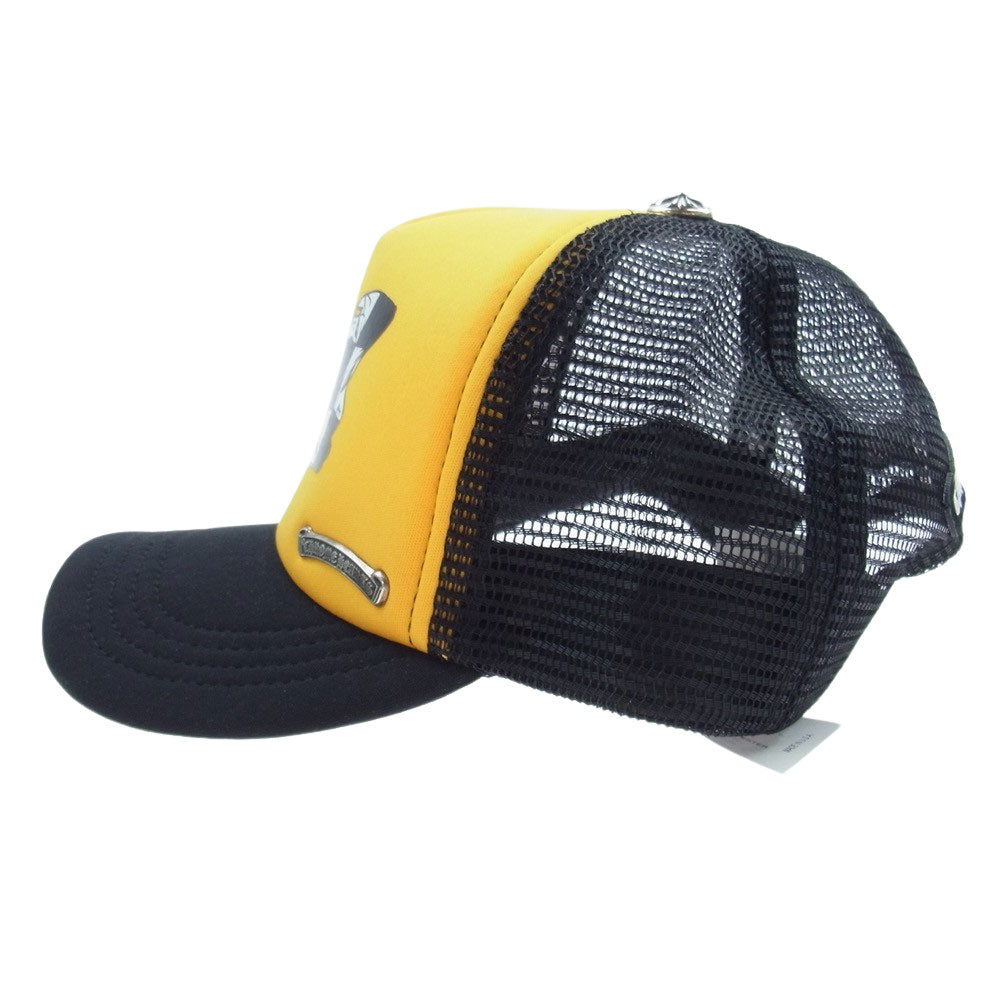 CHROME HEARTS クロムハーツ（原本無） × MATTY BOY Sex Records Link Trucker Hat マッティボーイ セックスレコード リンク トラッカーハット メッシュ キャップ 帽子 クロスボール ブラック系 オレンジ系 ONE SIZE 53-60【中古】