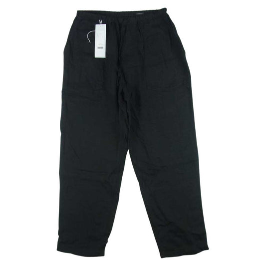 COMOLI コモリ 23SS X01-03023 リネン Wクロス ドロースト リング パンツ 日本製 ブラック系 2【極上美品】【中古】