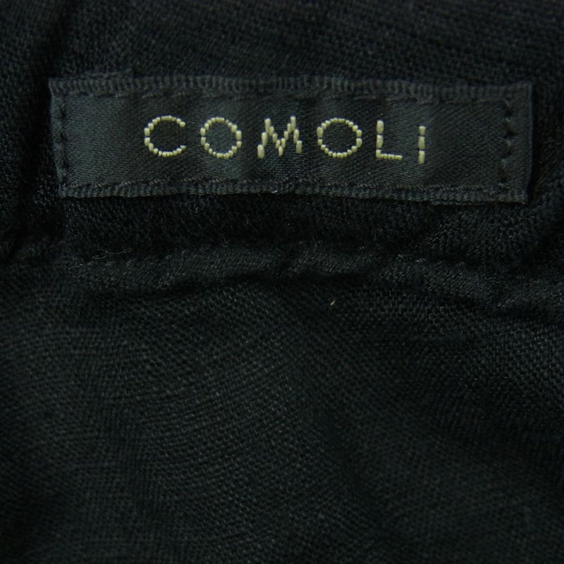 COMOLI コモリ 23SS X01-03023 リネン Wクロス ドロースト リング パンツ 日本製 ブラック系 2【極上美品】【中古】