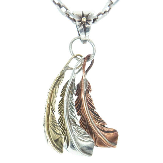 BIGHAND ビッグハンド 2011 3連 フェザー ネックレス シルバー系【中古】