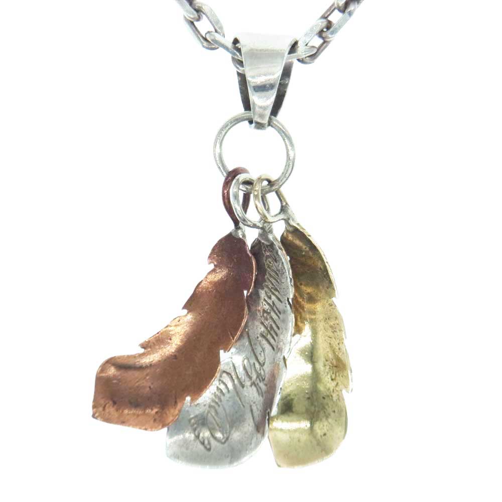 BIGHAND ビッグハンド 2011 3連 フェザー ネックレス シルバー系【中古