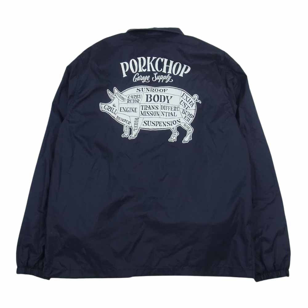 ポークチョップ ナイロン コーチ ジャケット ネイビー系【中古】