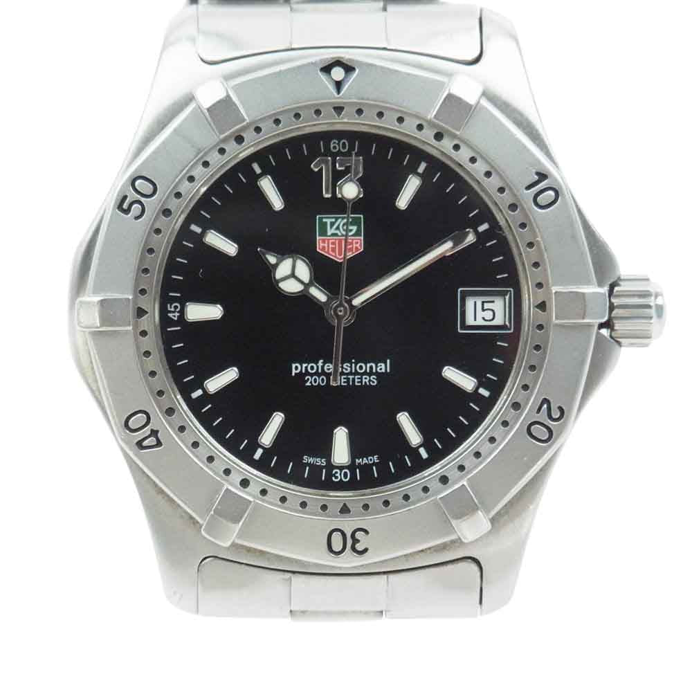 TAG HEUER タグホイヤー  WK1110-0 2000シリーズ 200m プロフェッショナル クオーツ カレンダー 黒文字盤 シルバー シルバー系【中古】