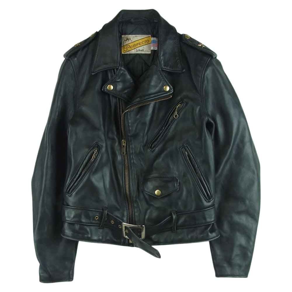 schott ショット 613 ヴィンテージ 70s USA製 ONE STAR DOUBLE RIDERS 牛タグ ワンスター ダブル ライダース ジャケット ブラック系 36【中古】