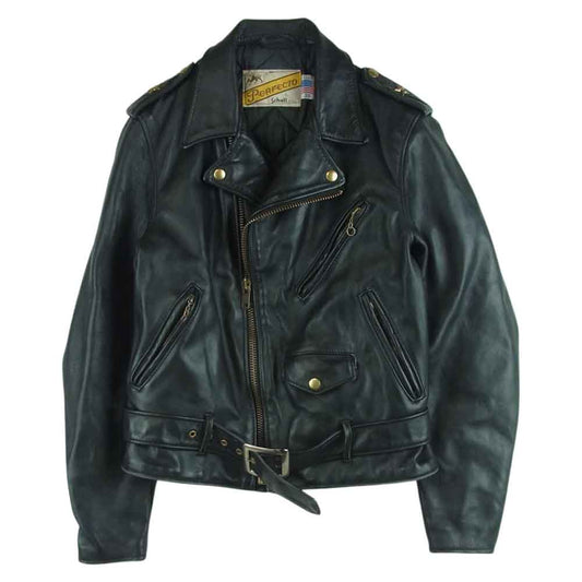 schott ショット 613 ヴィンテージ 70s USA製 ONE STAR DOUBLE RIDERS 牛タグ ワンスター ダブル ライダース ジャケット ブラック系 36【中古】