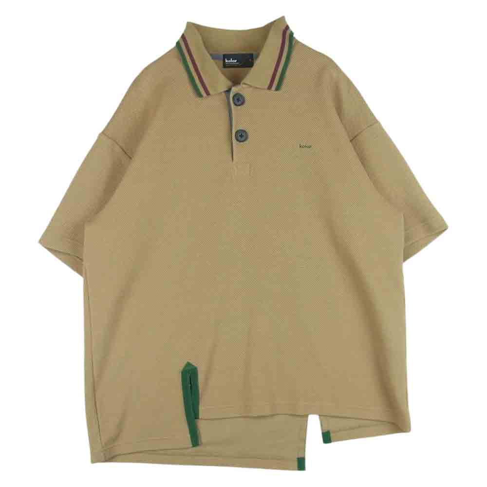 kolor カラー 20SS 20SCM-T03202 ビッグカノコ POLO 半袖 ポロ シャツ 日本製 ライトブラウン系 1【中古】