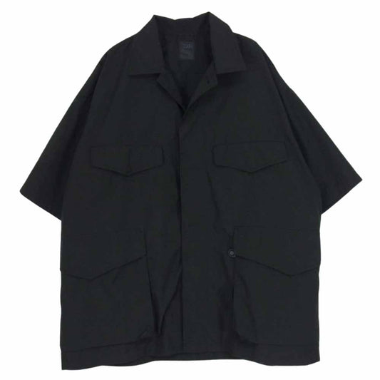 ダイワピア39 BE-85221S TECH FRENCH MIL FIELD SHIRTS S/S テック フレンチ ミル フィールド 半袖 シャツ ブラック系 M【中古】