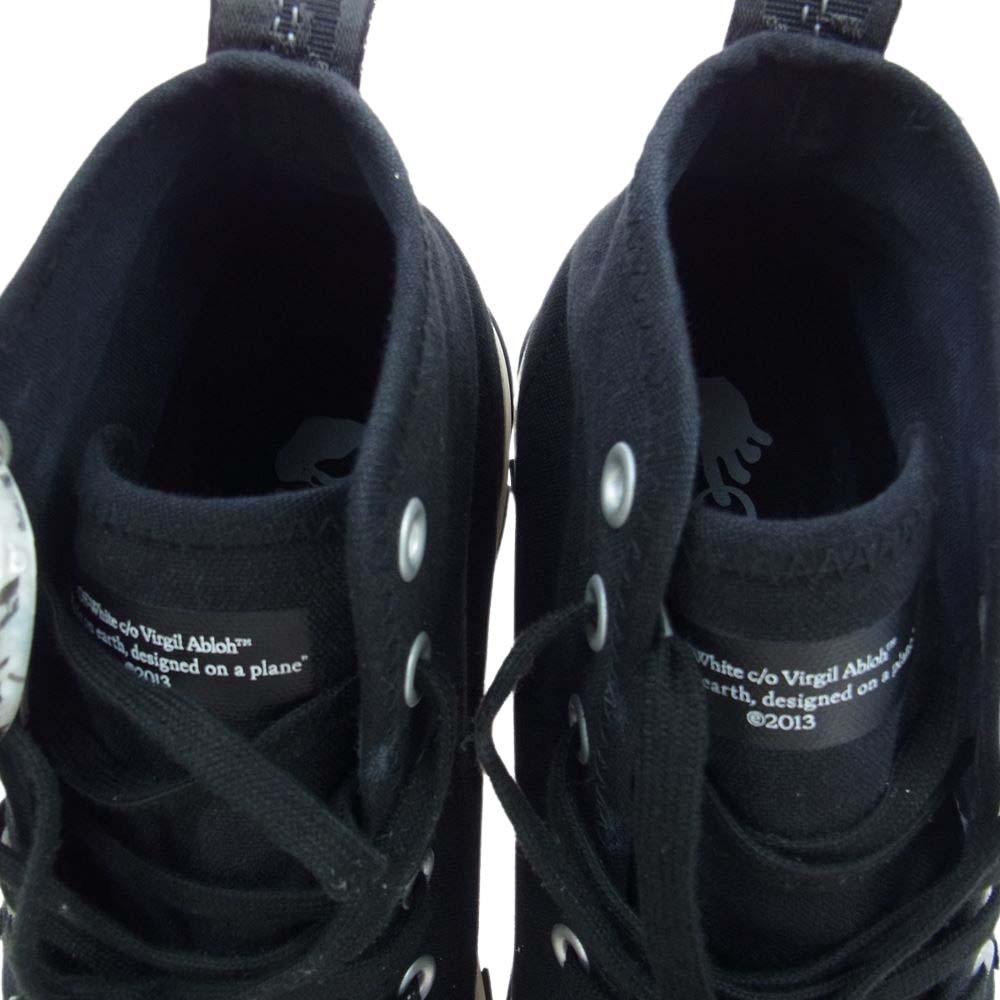 OFF-WHITE オフホワイト omia119f21fab0011001 Vulcanized Mid Top バルカナイズ ミッド スニーカー ブラック系 ホワイト系 44【中古】