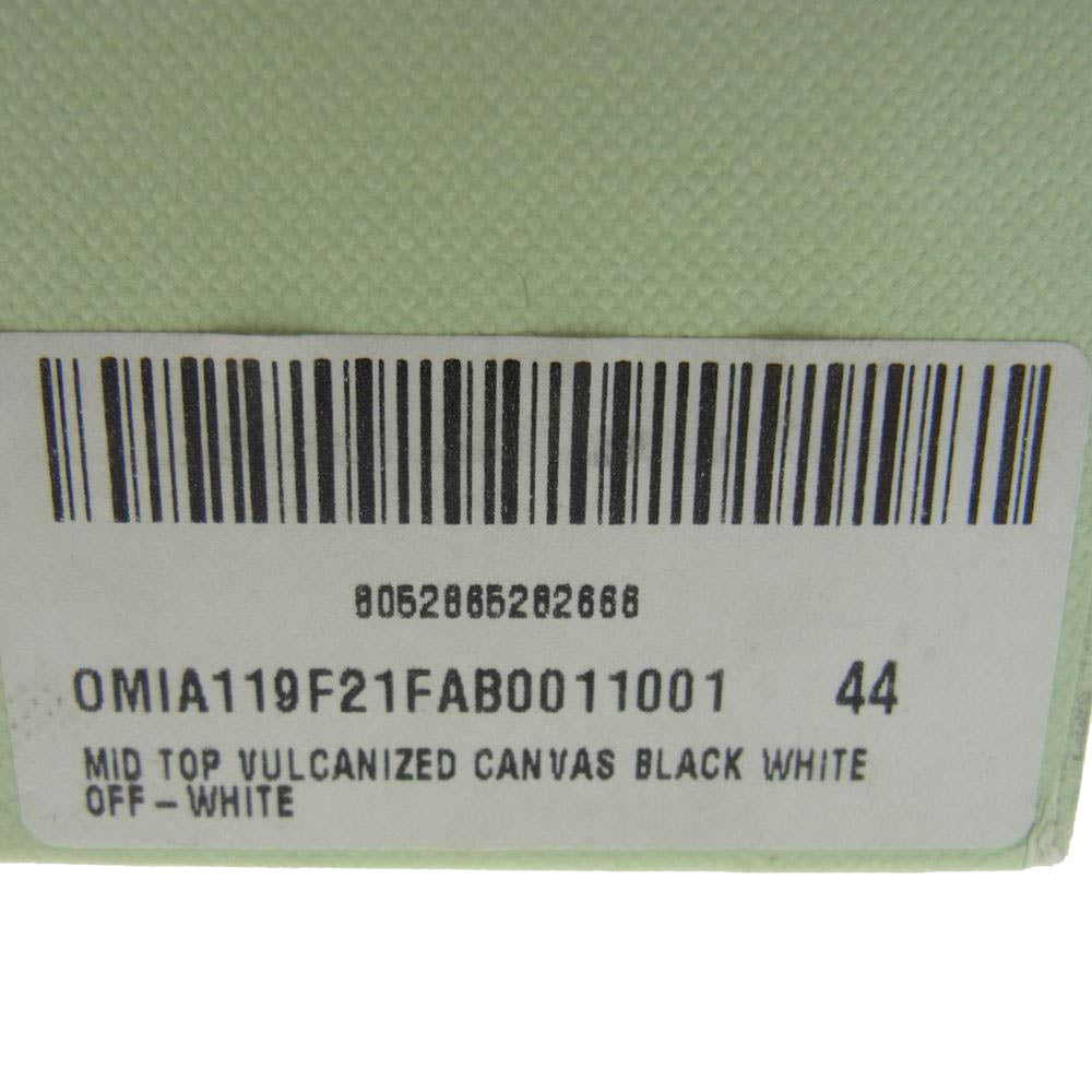 OFF-WHITE オフホワイト omia119f21fab0011001 Vulcanized Mid Top バルカナイズ ミッド スニーカー ブラック系 ホワイト系 44【中古】