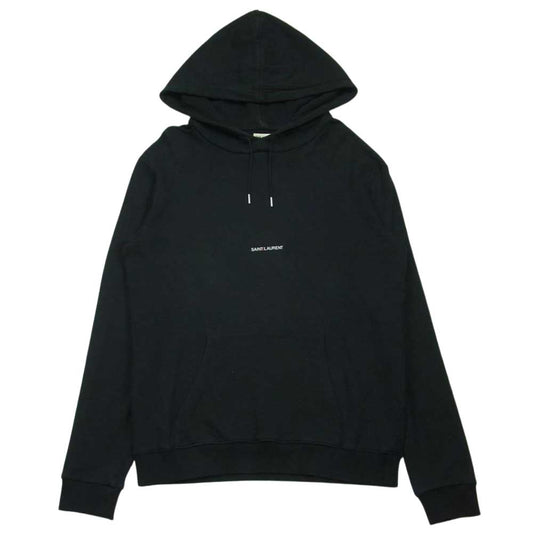 SAINT LAURENT サンローラン 464581 yb2pg RIVE GAUCHE HOODIE ロゴ プルオーバー スウェット パーカー ブラック系 M【中古】