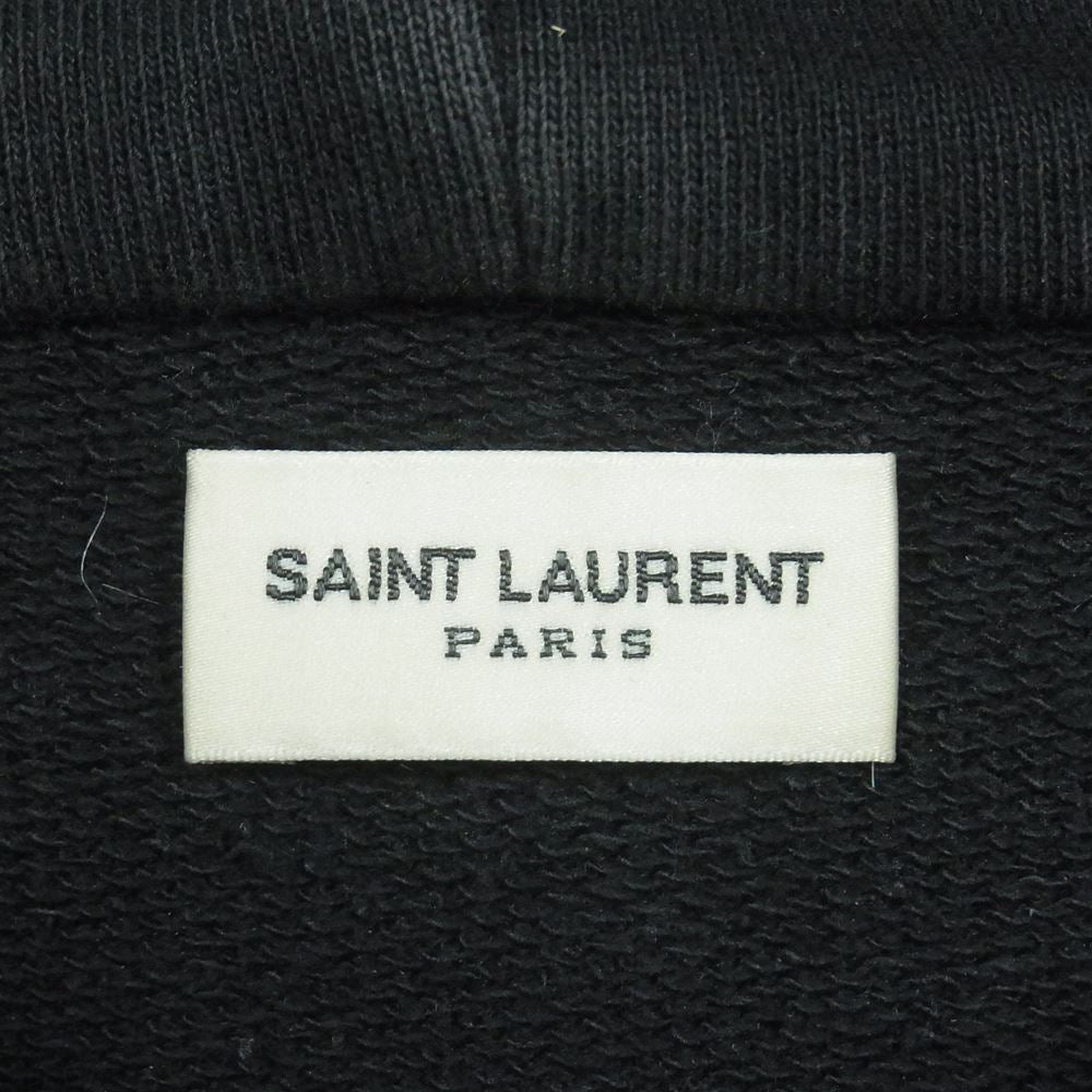SAINT LAURENT サンローラン 464581 yb2pg RIVE GAUCHE HOODIE ロゴ プルオーバー スウェット パーカー ブラック系 M【中古】