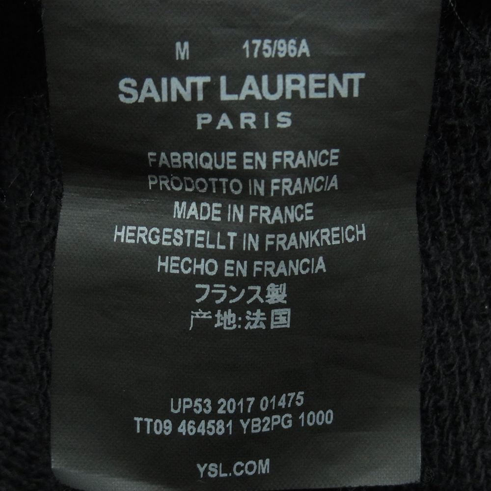 SAINT LAURENT サンローラン 464581 yb2pg RIVE GAUCHE HOODIE ロゴ プルオーバー スウェット パーカー ブラック系 M【中古】