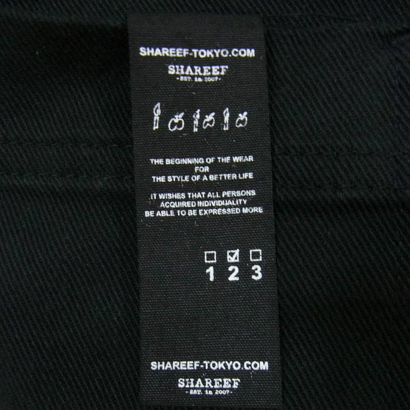 SHAREEF シャリーフ 19712017 ジップ スキニー デニム パンツ ブラック系 2【中古】