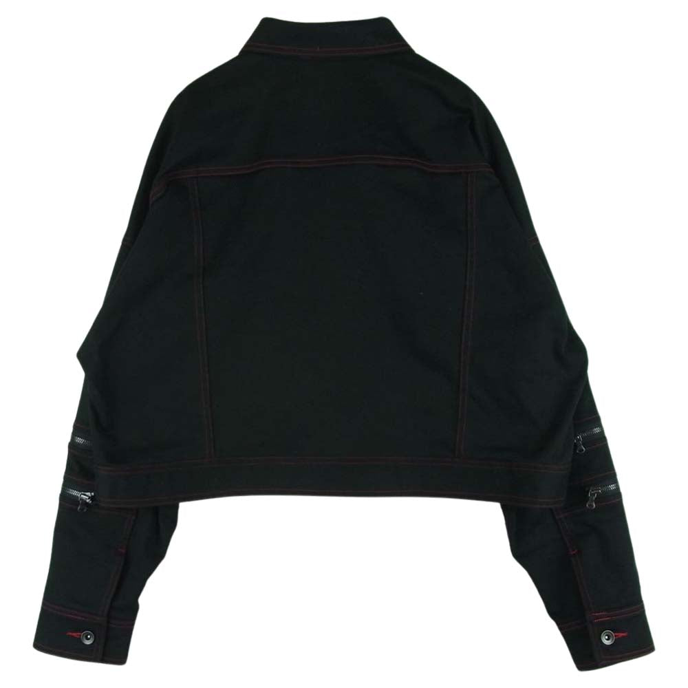 SHAREEF シャリーフ 20311006 ZIP-SLEEVE SHORT BLOUZON ジップスリーブ ショート ブルゾン ジャケット ブラック系【中古】