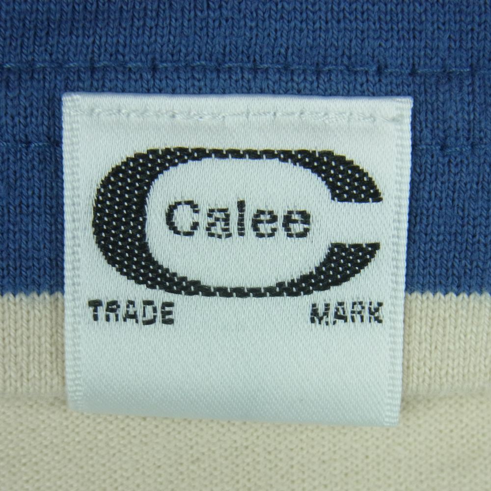 CALEE キャリー 23SS DROP SHOULDER WIDE PITCH L/S T-SHIRT ドロップ ショルダー ワイド ボーダー 長袖 Tシャツ ネイビー系 オフホワイト系 XL【中古】