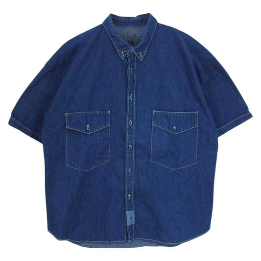 TENDERLOIN テンダーロイン 21SS WORK SHT B.D DENIM S/S ONE WASH 半袖 ワーク デニム シャツ インディゴブルー系 M【中古】
