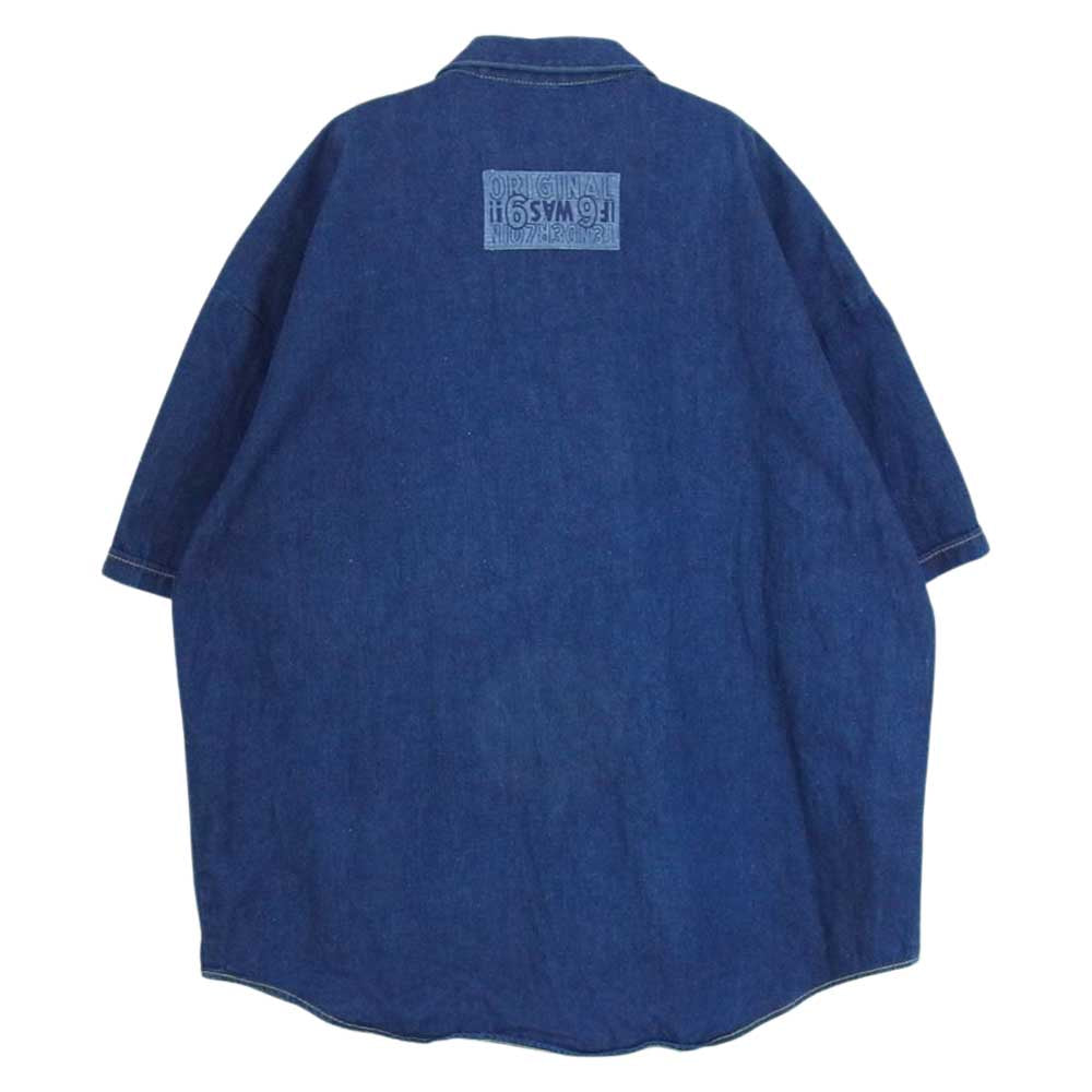 TENDERLOIN テンダーロイン 21SS WORK SHT B.D DENIM S/S ONE WASH 半袖 ワーク デニム シャツ インディゴブルー系 M【中古】
