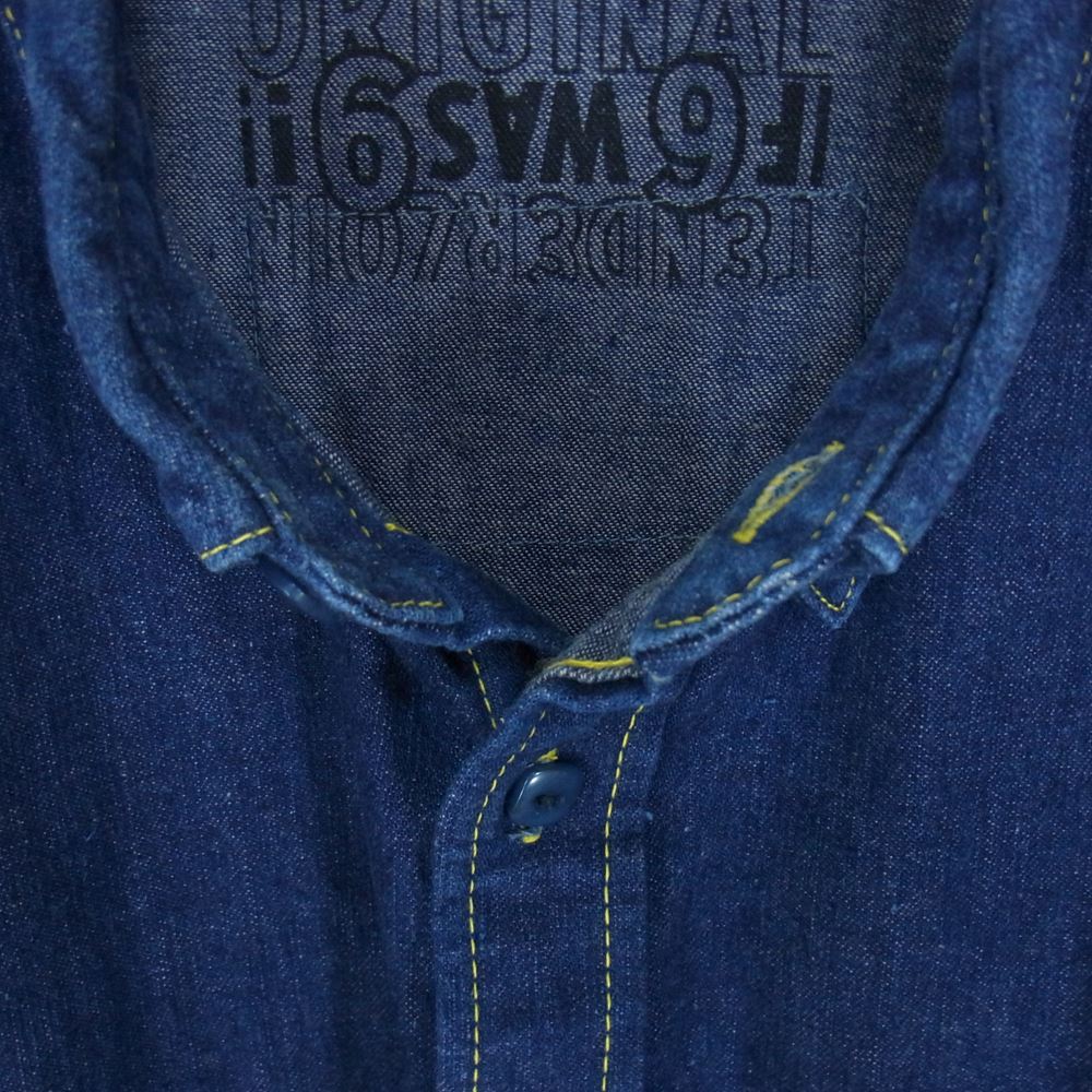 TENDERLOIN テンダーロイン 21SS WORK SHT B.D DENIM S/S ONE WASH 半袖 ワーク デニム シャツ インディゴブルー系 M【中古】