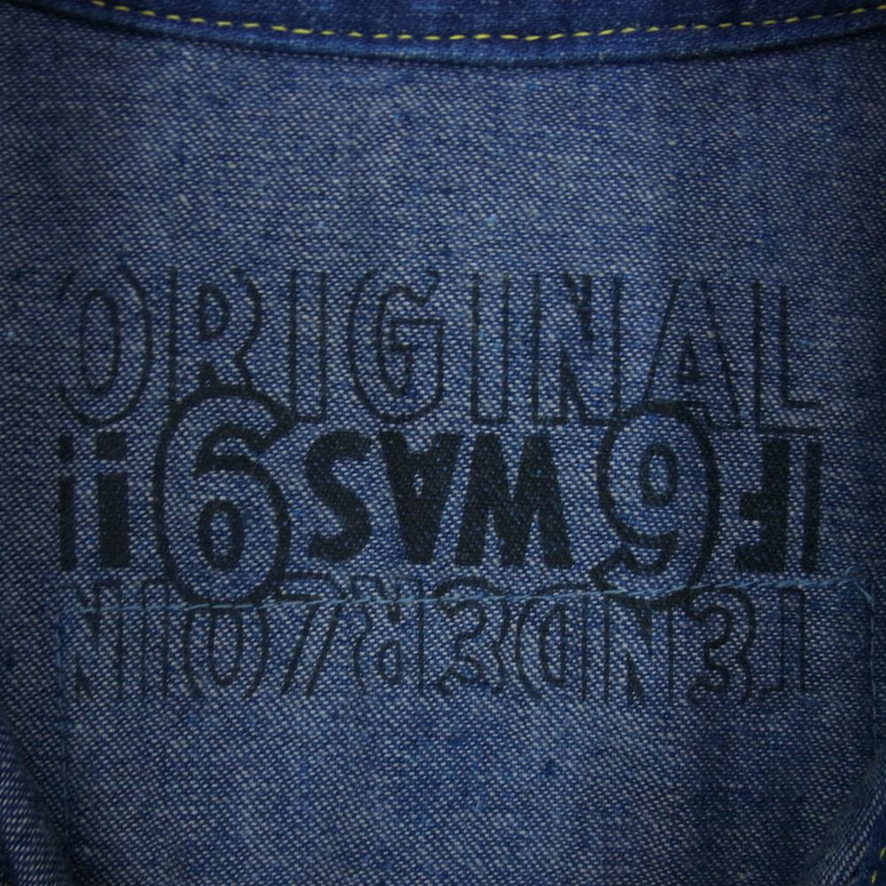TENDERLOIN テンダーロイン 21SS WORK SHT B.D DENIM S/S ONE WASH 半袖 ワーク デニム シャツ インディゴブルー系 M【中古】