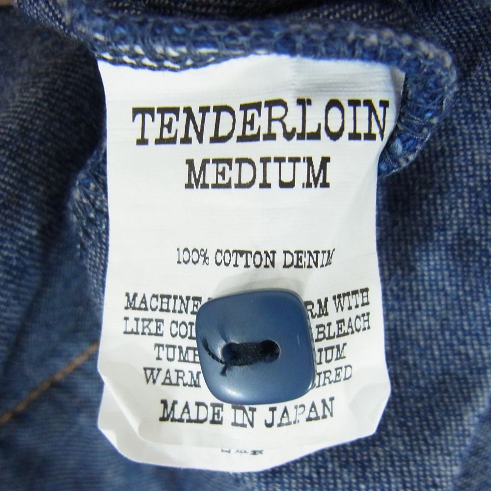 TENDERLOIN テンダーロイン 21SS WORK SHT B.D DENIM S/S ONE WASH 半袖 ワーク デニム シャツ インディゴブルー系 M【中古】