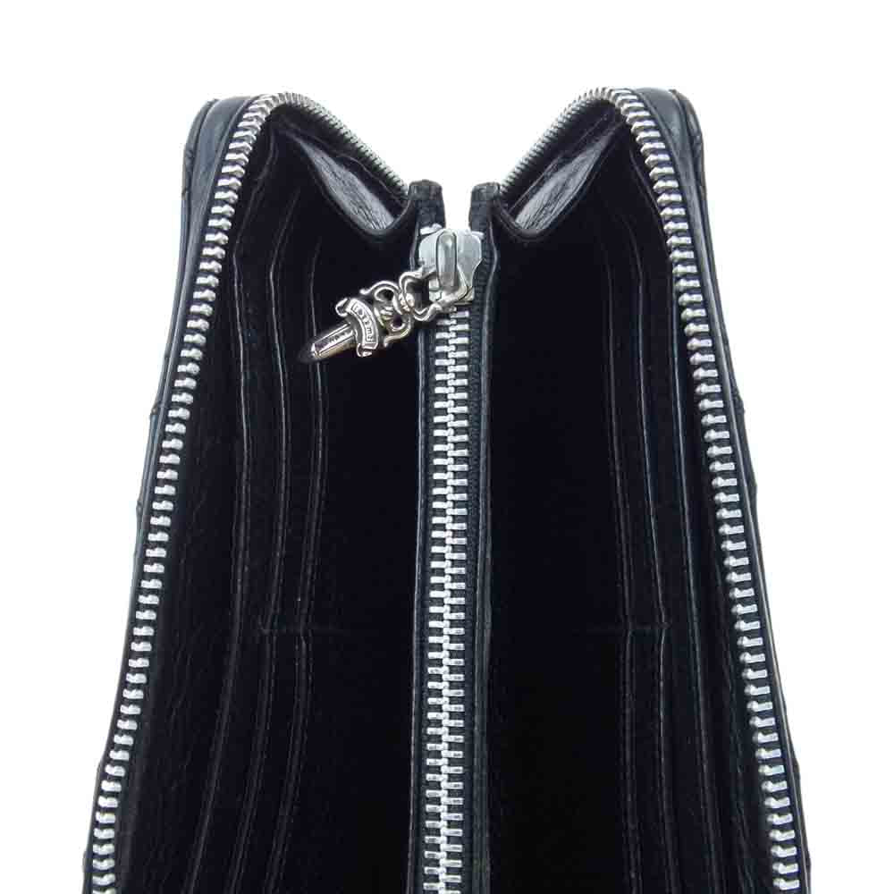 CHROME HEARTS クロムハーツ（原本無） REC F ZIP QUILTED セメタリークロス キルティング ラウンドジップ ウォレット 財布 ブラック系【中古】