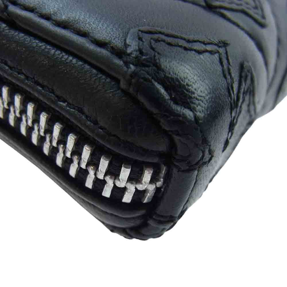 CHROME HEARTS クロムハーツ（原本無） REC F ZIP QUILTED セメタリークロス キルティング ラウンドジップ ウォレット 財布 ブラック系【中古】