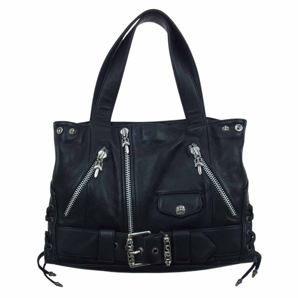 CHROME HEARTS クロムハーツ（原本無） JJ DEAN LG JJディーン レザー トート バッグ ラージ ブラック系【中古】