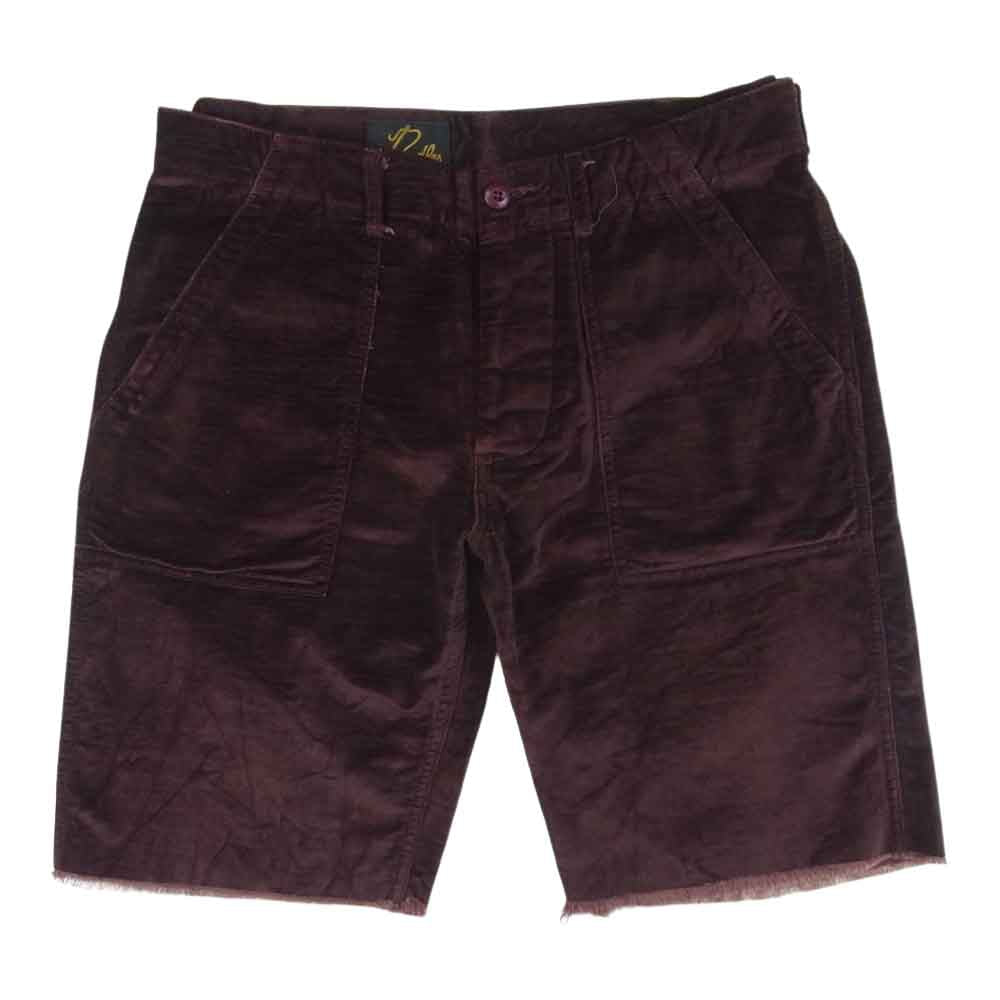Needles ニードルス AE343 ベルベット カットオフ ショーツ ハーフ ショート パンツ ワインレッド系 L【中古】