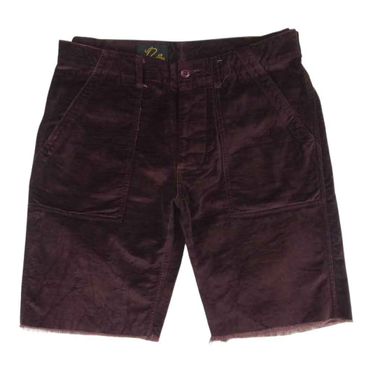 Needles ニードルス AE343 ベルベット カットオフ ショーツ ハーフ ショート パンツ ワインレッド系 L【中古】
