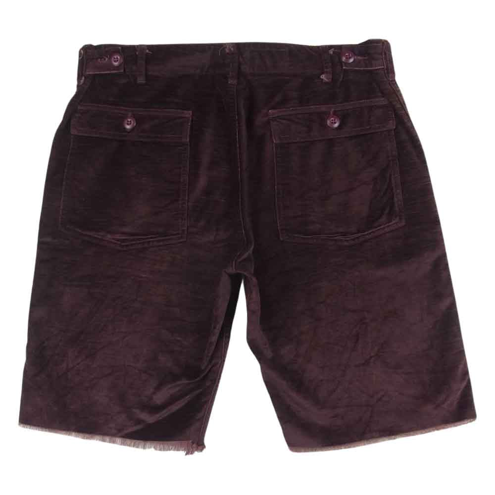 Needles ニードルス AE343 ベルベット カットオフ ショーツ ハーフ ショート パンツ ワインレッド系 L【中古】