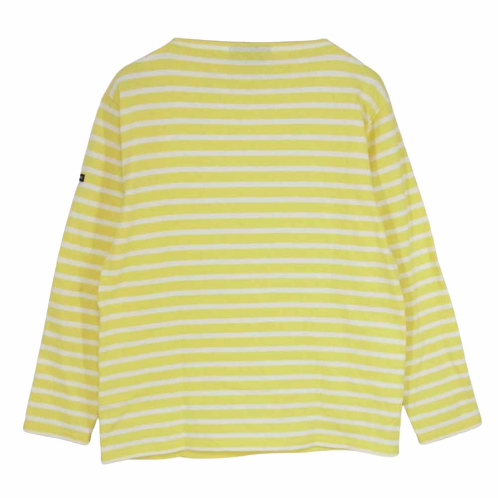 SAINT JAMES セントジェームス ボーダー バスクシャツ 長袖 Tシャツ ホワイト イエロー系 SM【中古】